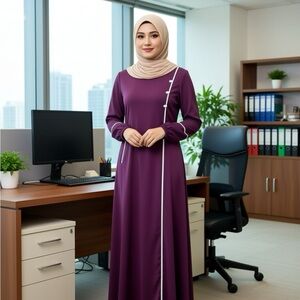 Chic Long Sleeve Purple Dress